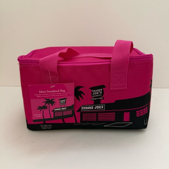 trader joes Handbags - 🆕 LAST ONE- New Trader Joe’s mini Hot  Pink Insulated Bag